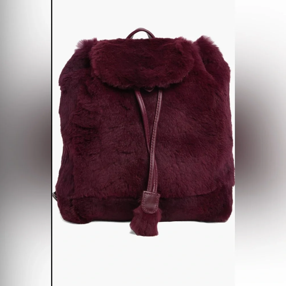 Longchamp Give Me A Hug Genuine Rabbit Fur Backpack